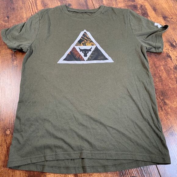 Under Armour T-Shirt Youth Large The Rock Project Active Bull Green‎ - Picture 1 of 4